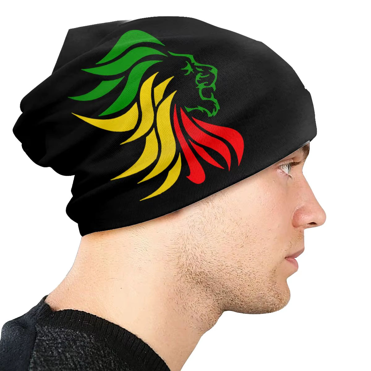 Rasta Lion Rastafari Jamaica Judah Skullies Beanies Hats Fashion Unisex Street Caps Warm Dual-Use Bonnet Knitted Hat