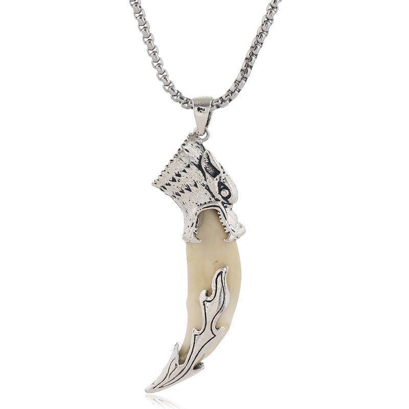 Wolf Tooth Pendant Titanium Steel Necklace