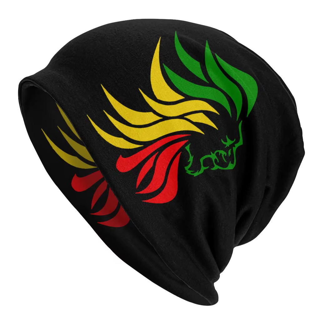 Rasta Lion Rastafari Jamaica Judah Skullies Beanies Hats Fashion Unisex Street Caps Warm Dual-Use Bonnet Knitted Hat