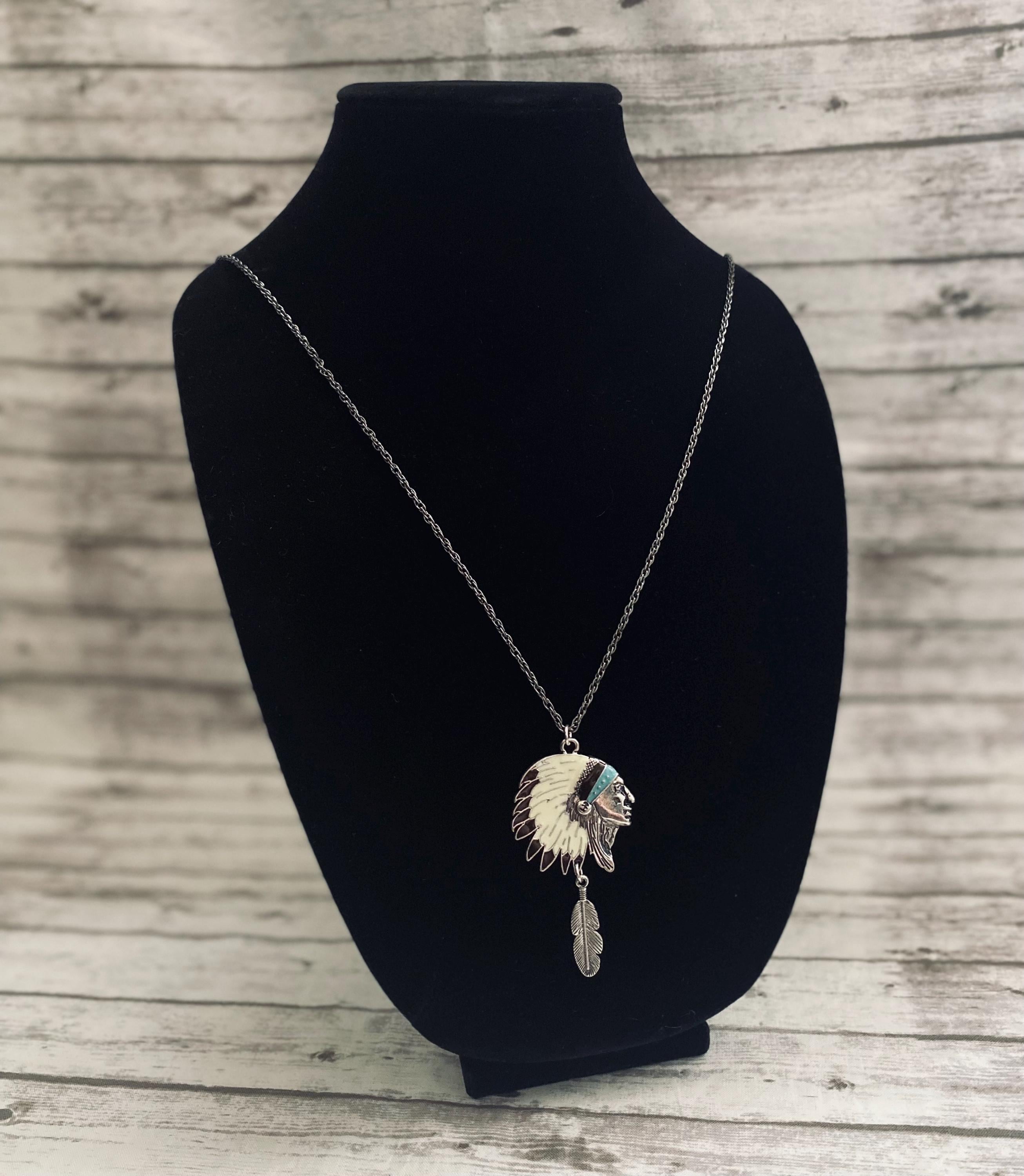 Cherokee Indian Chef Western Tribe Necklace